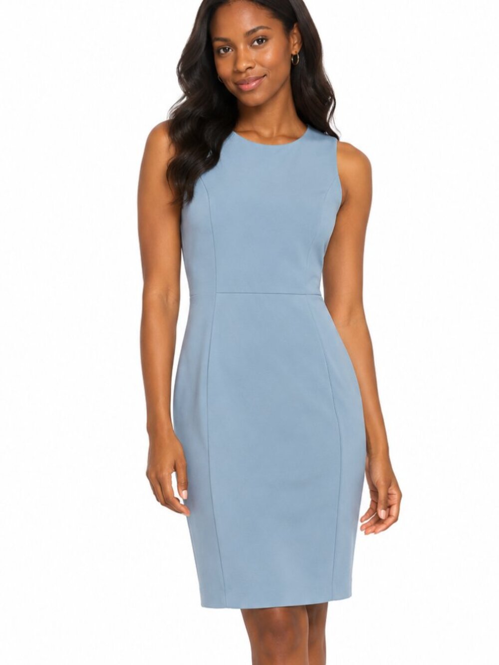 Calvin Klein Light Blue Sleeveless Sheath Dress Size 8 Work Bodycon Mini